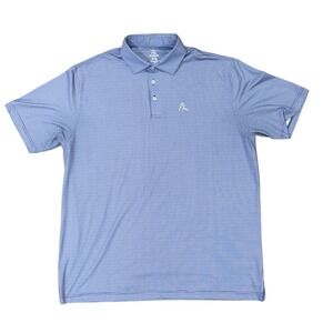 RHOBACK Mens XXL Blue White Check Golf Polo Shirt Performance Tech